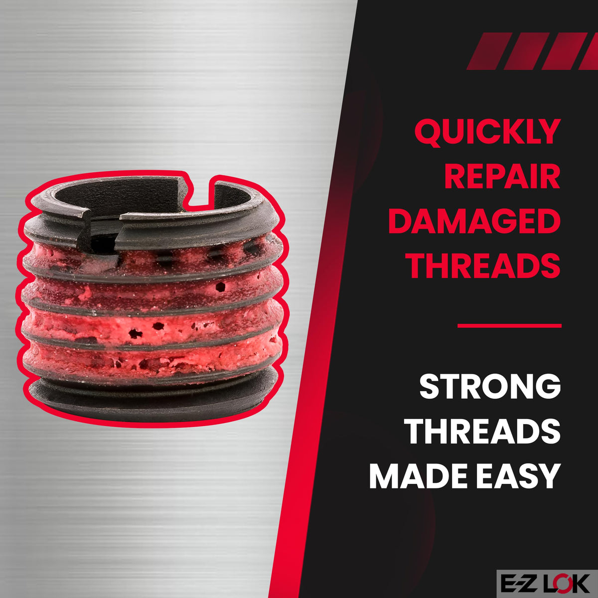 Thread Insert by E-Z LOK – 49/64", Alloy Steel, Red, Pack of 5, Model 329-10F
