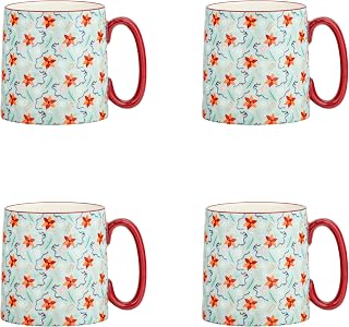 10 Strawberry Street Bella Holiday Cheer Mug Collection (Poinsettia Glow)