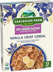 Cascadian Farm Organic Vanilla Crisp Cereal, No Added Sugar, 12 oz (Pack of 10)