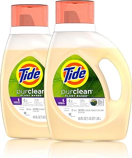 Tide purclean Liquid Laundry Detergent, Honey Lavender, Pack of 2, 46 fl oz each, 75% plant-based