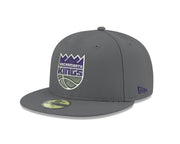 NBA Sacramento Kings Men's Official 59FIFTY Fitted Cap by New Era – Polyester, Graphite, Model STOCK-NBA-OTC 5950