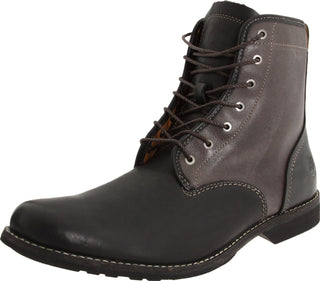Men's Earthkeeper City Zip Lace-Up Boot by Timberland – 10 Wide, Leather, Black With Grey, Model 6 In Plain Toe Side Zip