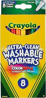 Crayola Ultra-Clean Washable Markers, Color Max, Fine Line Classic Colors 8 Ea