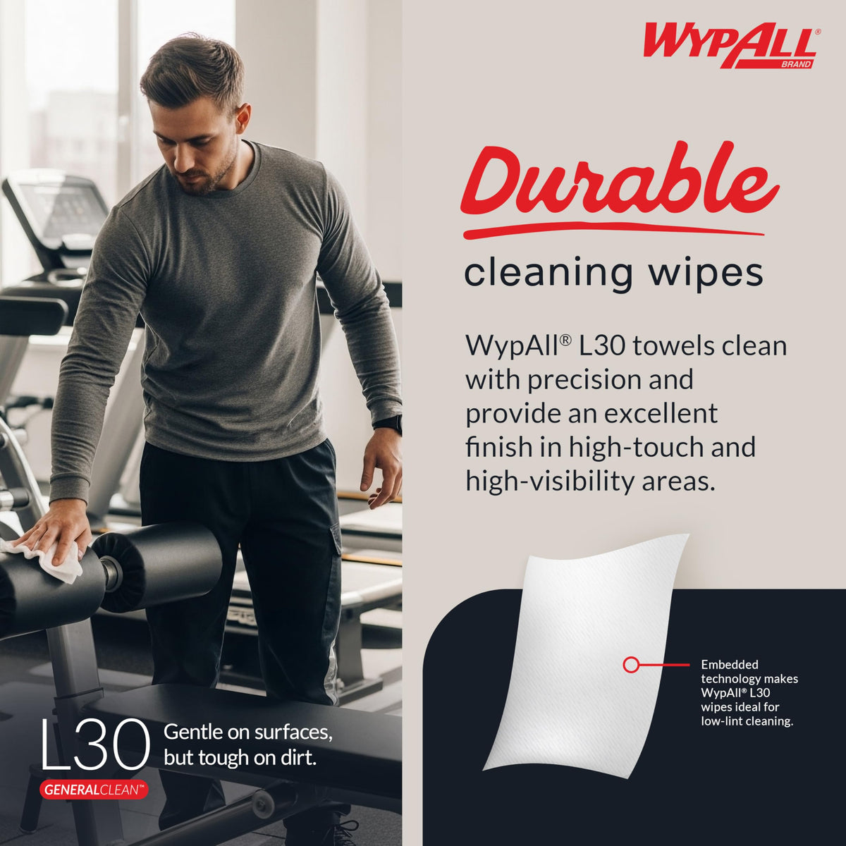 WypAll GeneralClean L30 Heavy Duty Cleaning Towels – 2 x 300 Sheets (05820)