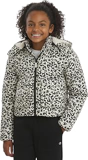 Champion Girl's Regular Fit Sherpa Lined Cropped Hooded Puffer Jacket