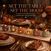 Ysnn Fall Candle Holders, Set of 6, Frosted Glass