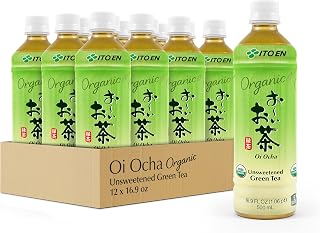 ITO EN Organic Oi Ocha Unsweetened Green Tea, 16.9 Ounce (Pack of 12), Zero Calories