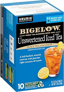 Bigelow Tea Unsweetened Iced Black Tea Lemon K-Cup Pods, 10 Count | Caffeinated Tea Keurig Tea Pods, Pack of 6, 60 Total K-Cup Pods