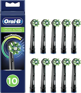 Oral-B Pro Cross Action Black Replacement Brush Heads for Electric Toothbrushes, XXL Pack of 10 Refills
