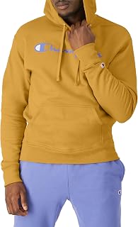 Champion mens Powerblend Fleece Hoodie, Script