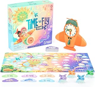 Educational Insights Time to Fly - Preschool Board Games that Teach How To Tell Time, Toy Learning Clock for Kids, Educational Board Games for Kids 4-6, Learn to Read Digital and Analog Clocks