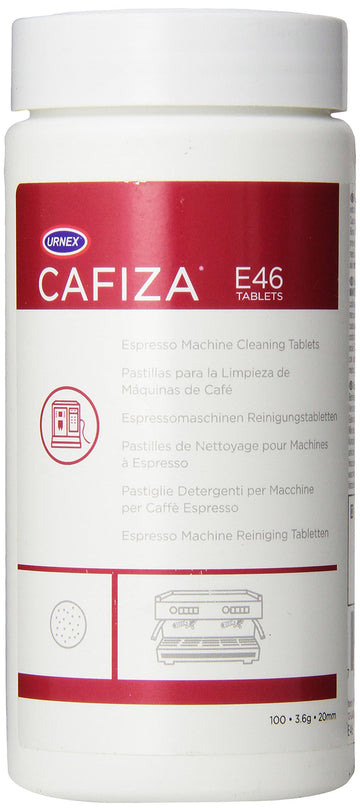 Cafiza Espresso Machine Cleaning Tablets - 100 Tablets - Professional Espresso Machine Cleaner Barista Use by Urnex – 100 Count (Pack of 1), Model 12-E46-UX100
