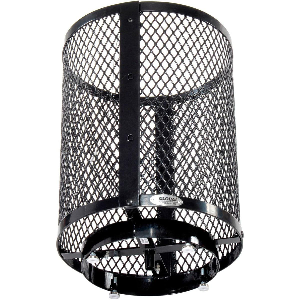 36 Gallon Outdoor Commercial Trash Can by Global Industrial – 23.5 inches (Diameter) x 43 inches (Height), 36.0 gallons, Steel, Black, Model 261948BKD