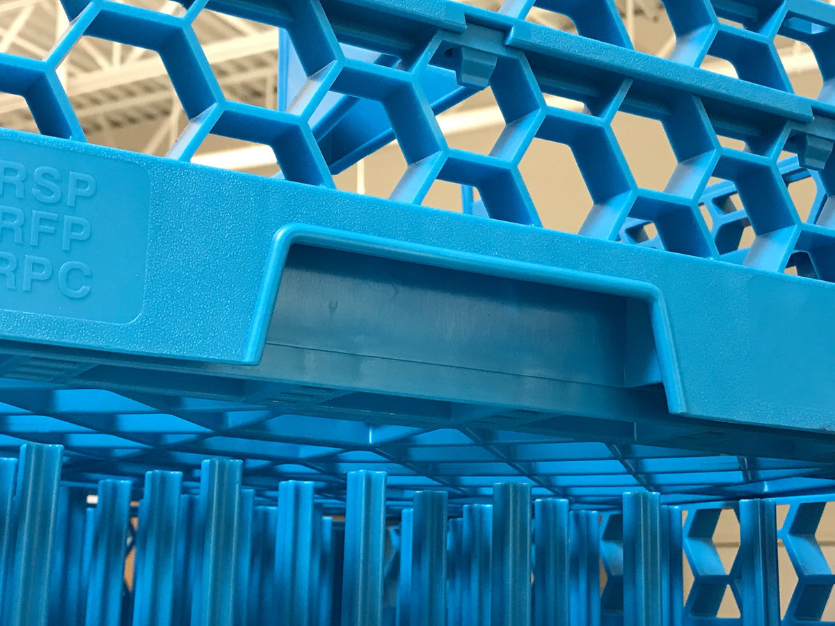 CFS RG49-414 OptiClean 49 Compartment Glass Rack with 4 Extenders by Carlisle FoodService Products – 10.3", Glass, Carlisle Blue, Model CARG49-414000-B01001