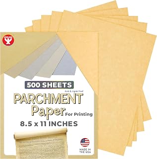 Hygloss Products Craft Parchment Paper Sheets - Printer Friendly, Made in USA - 8-1/2 x 11 Inches, Gold, 500 Pack
