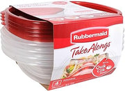 Rubbermaid TakeAlongs Sandwich Food Storage Containers, 2.9 Cup, Tint Chili, 4 Count | 4 Count