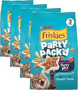 Friskies Purina Party Pack’d with Flavors of Chicken, Liver and Turkey Crunchy Dry Cat Food - 3 lb. Bag (Pack of 4)