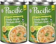 Pacific Foods Organic Greek-Style Chicken Orzo Soup With Lemon and Herb, 16.1 oz Can (Pack of 2)