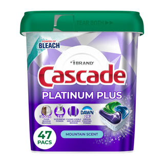 Platinum Plus Dishwasher Detergent Pods Dish Soap Mountain 47 Count by Cascade – 47 Count (Pack of 1), Model P_15217