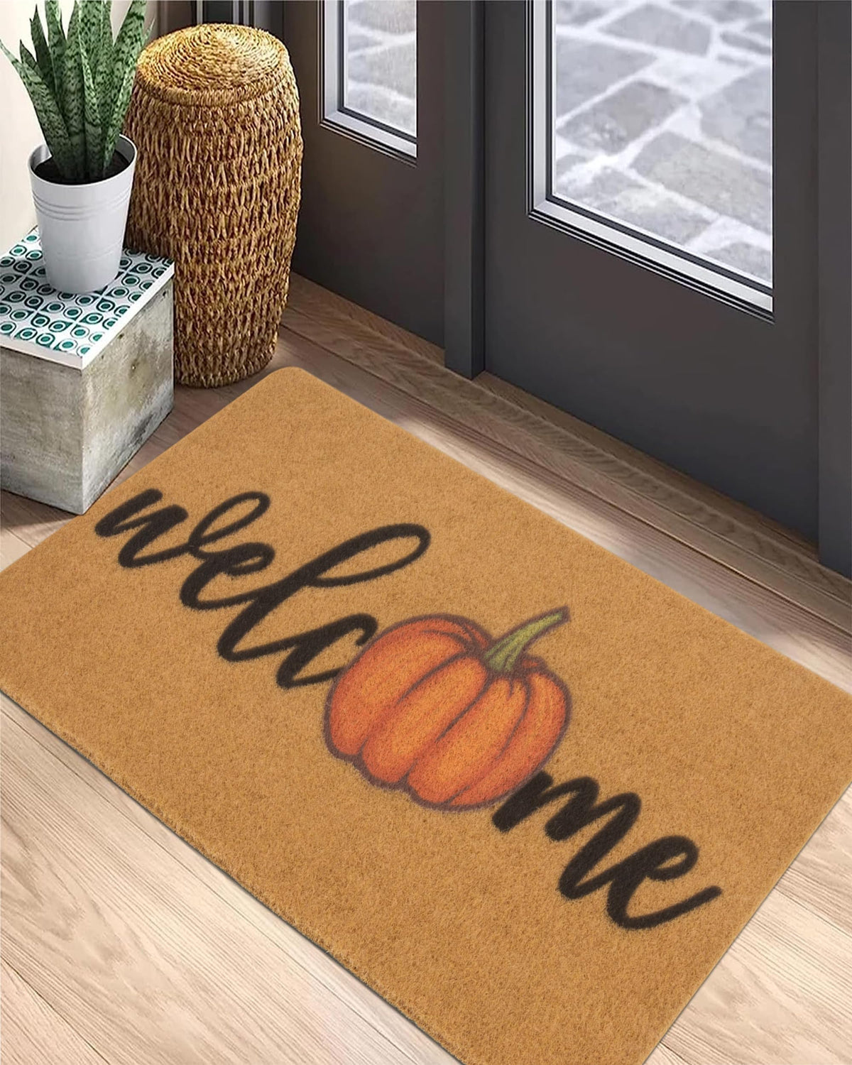 CaySep Pumpkin Welcome Doormat, 17 x 29 Inch, One Pumpkin