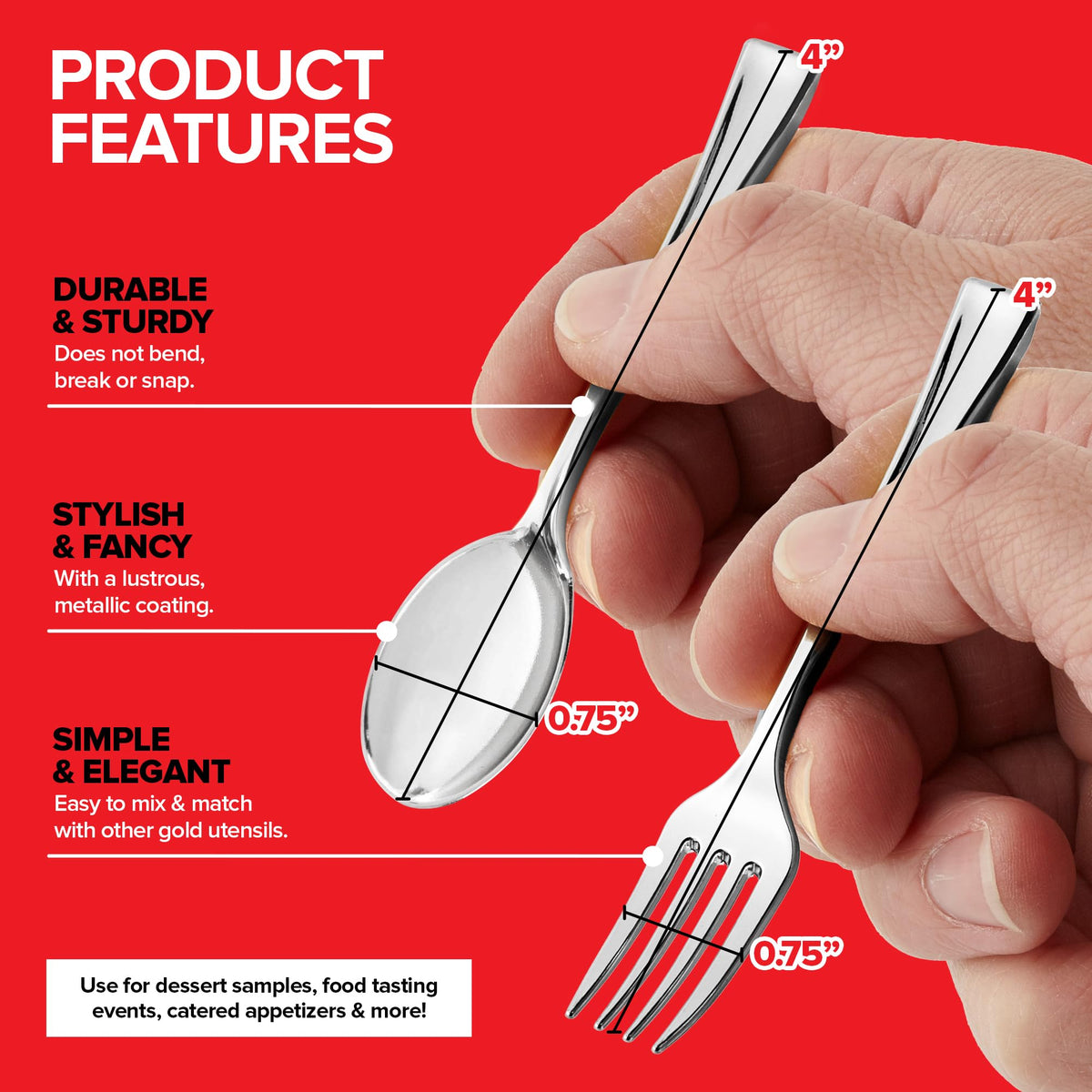 Stock Your Home Silver / Mini / Modern Spoons