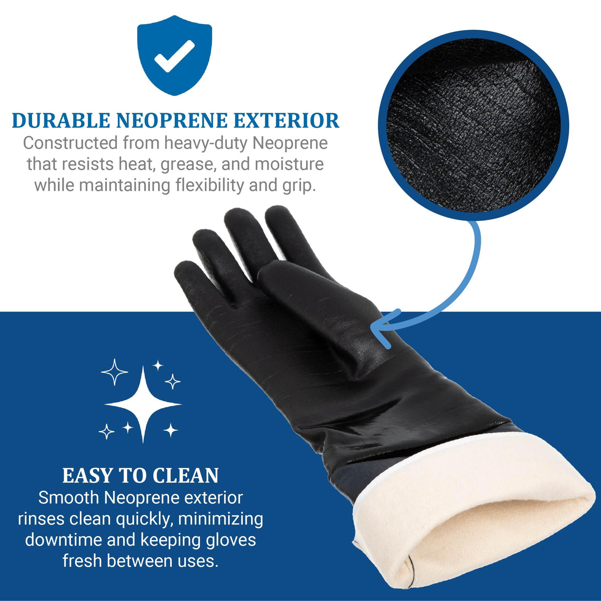 Carlisle FoodService Products Neoprene Glove for Rotissiere by San Jamar – One Size, Rubber, Black, Model T1217