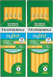 Ticonderoga Beginner Wood-Cased Pencils, #2 HB Soft, Yellow, 12 Count (X13080) (Pack of 2)
