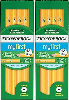 Ticonderoga Beginner Wood-Cased Pencils, #2 HB Soft, Yellow, 12 Count (X13080) (Pack of 2)