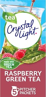 Crystal Light Sugar-Free Raspberry Green Tea Naturally Flavored Powdered Drink Mix One Cannister containing 5 Pitcher Packets