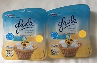 4 GLADE PLUGINS SCENTED OIL REFILLS 2 CLEAN LINEN / 2 SUNNY DAYS SEALED PACKS
