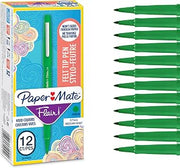 Paper Mate Flair Felt Tip Pens | Medium Point (0.7 mm) Marker Pens | Green Pens | for Writing, Marking, Drawing & Sketching | 12 Count