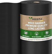 HOOPLE 3 ft x 180 ft Landscape Fabric Weed Barrier, Heavy Duty Ground Cover Roll, Water Permeable Non-Woven Geotextile for Garden Beds, Gravel, Mulch & Driveway Base