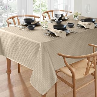 Lenox Olivia Tablecloth, Tan - 60" W x 140" L