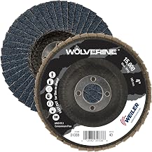 Weiler 31338 Wolverine 4" x 5/8" Arbor Hole Abrasive Flap Disc, 40 Grit Zirconia Alumina, Bevel Type 29, Phenolic Backing, Standard Density