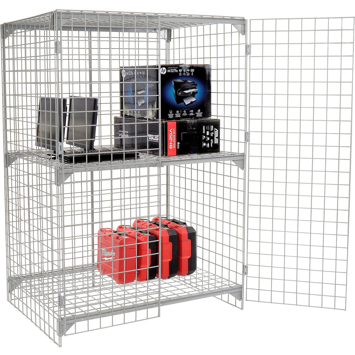 Global Industrial 4' x 2' x 6' / Gray / Industrial Storage Lockers