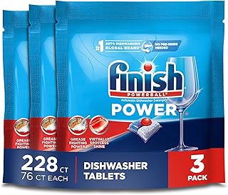 Finish Power - 76ct - Dishwasher Detergent - Powerball - Dishwashing Tablets - Dish Tabs, (Pack of 3)