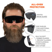 Skullerz OSMIN OTG Safety Glasses by Ergodyne – One Size, PC Impact, Smoke Lens, Model 55106