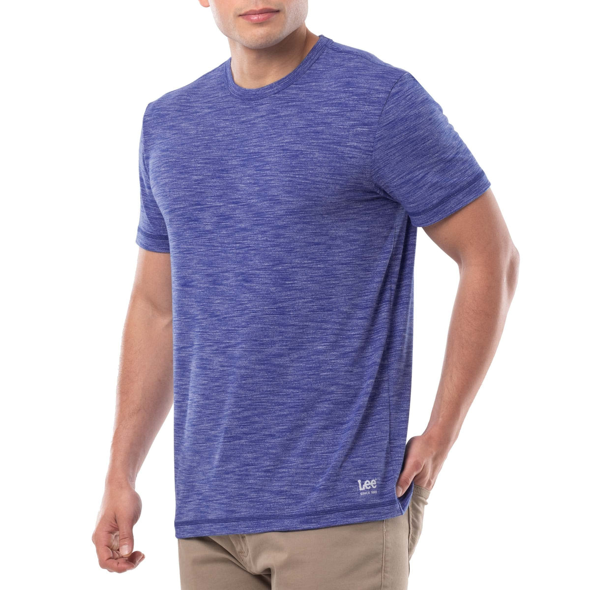Men's Quick Dry Short Sleeve Tee – Jersey, Navy Blue Heather, Model WRT21890