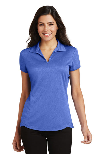 Women's Trace Heather Polo by Port Authority – Medium, Rayon, True Royal Heather, Model SNM-1064483