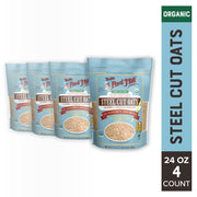 Organic Steel Cut Oats by Bob's Red Mill – 24 Ounce (Pack of 4), Natural, Pack of 4, Model 6053S244