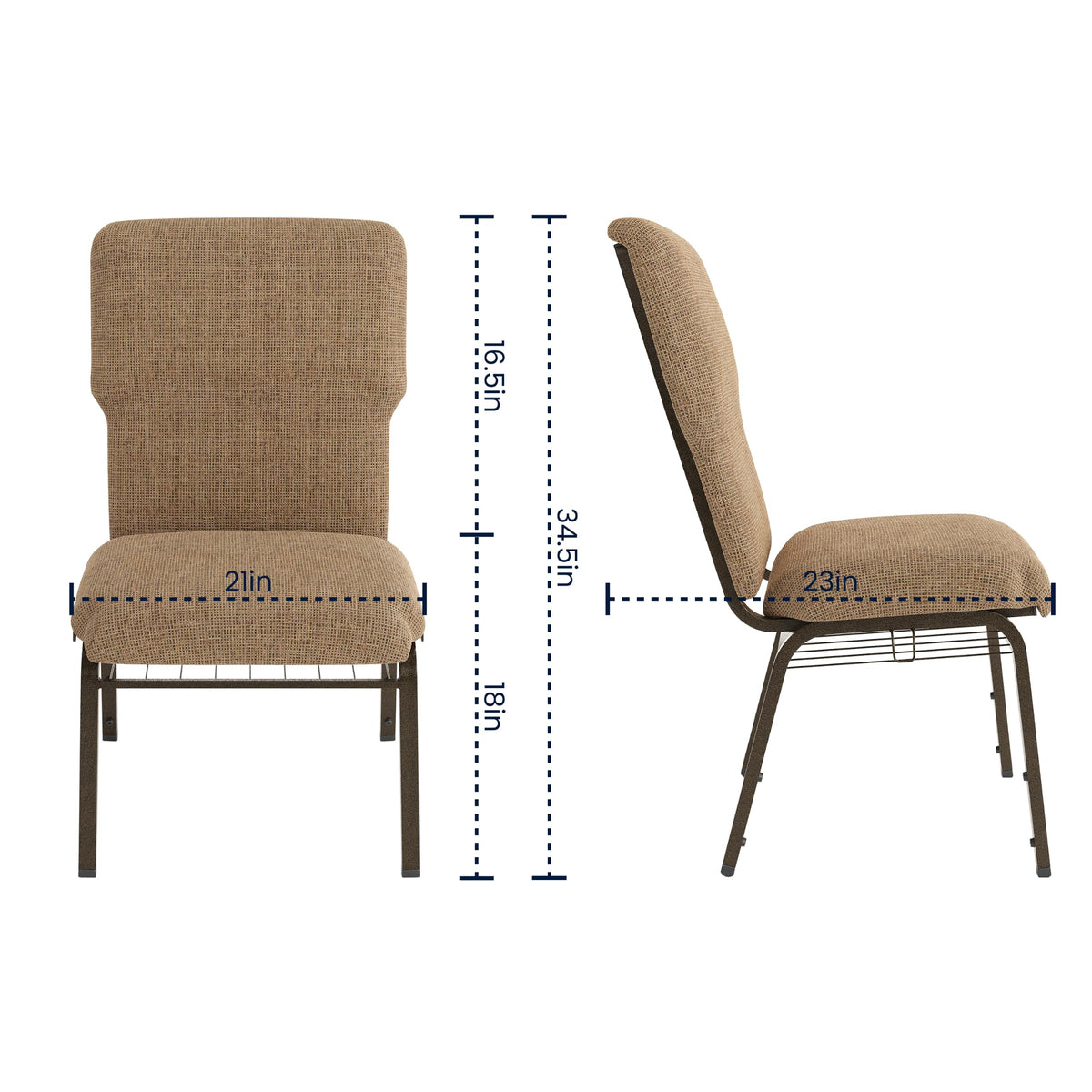 Flash Furniture Mixed Tan Fabric/Gold Vein Frame / Set of 1 / Classic Chairs