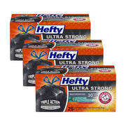Ultra Strong Multipurpose Trash Bags by Hefty – 25 Count (Pack of 3), 30.0 gallons, Plastic, Black, Pack of 3