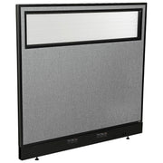 48-1/4"W x 46" H Electric Office Partition Panel with Partial Window by Global Industrial – Alloy Steel, Grey, Model 694755WEGY