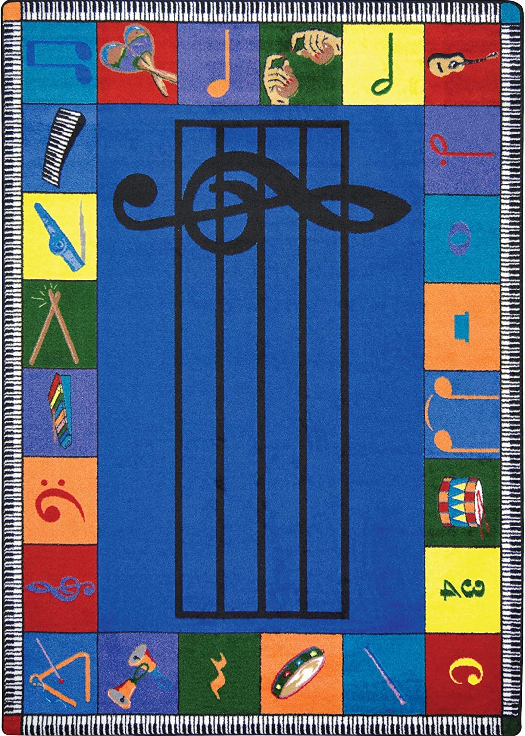 Note Worthy Preschool Rug by Joy Carpets – 10'9" x 13'2" (Rectangular), Nylon, Multi Color, Model 1462G-02