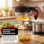 Sumteene Fat Separator, 4 Cup 32oz Capacity, Black