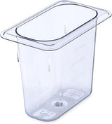 Carlisle FoodService Products Storplus Food Storage Container Food Pan, Chafing Pan for Catering, Buffets, Restaurants, Polycarbonate (Pc), 1/9 Size 6 Inches Deep, Clear, (Pack of 6)