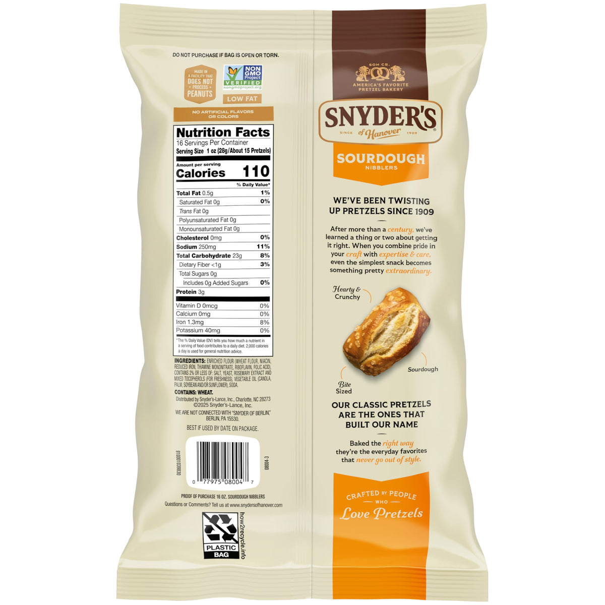 Sourdough Nibblers Pretzels by Snyder's of Hanover – 16 Ounce (Pack of 3), Model 80040