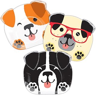 Creative Converting Dog Party Shaped Dinner Plates, 24 ct