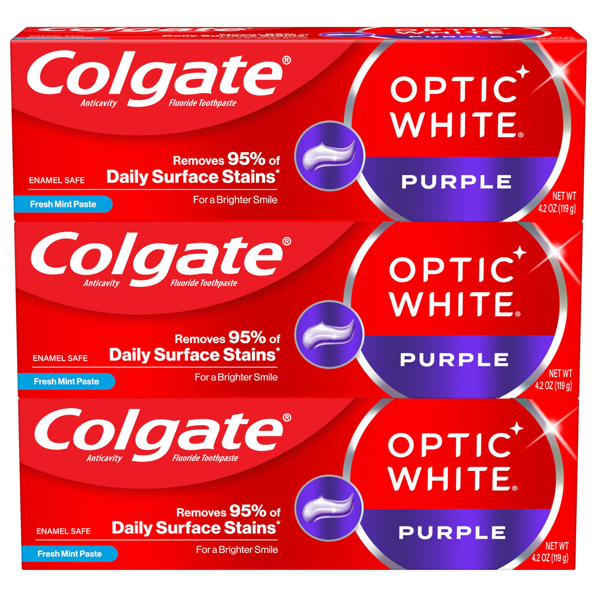 Colgate 4.2 Fl Oz (Pack of 3) / Purple / 3 Toothpaste