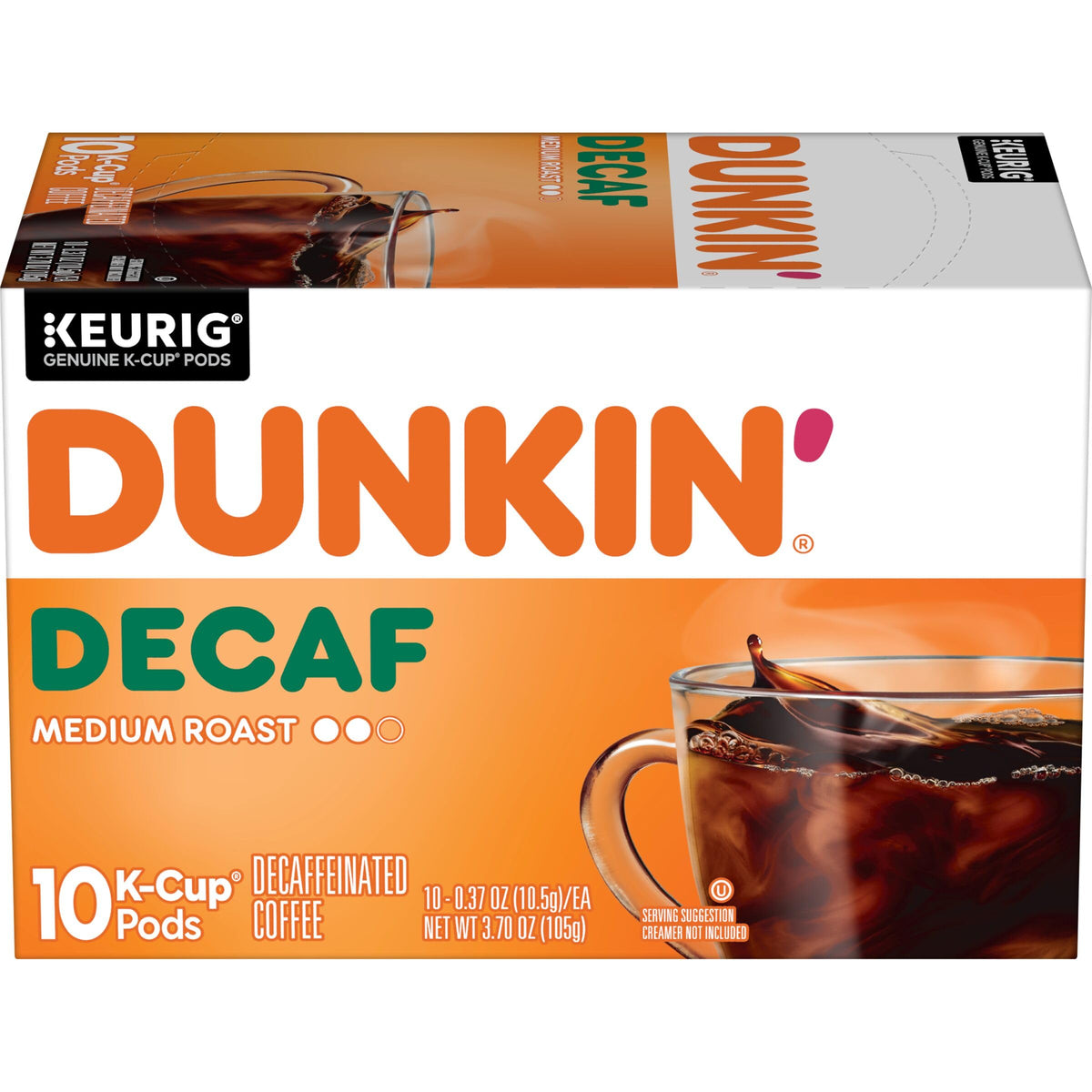Dunkin’ Decaf Medium Roast Coffee by Dunkin' – 10 Count (Pack of 1), Model 881334002997